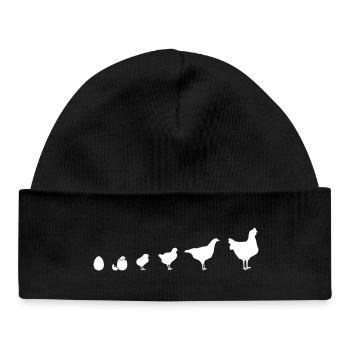 Instantané Famille de poussins, Poulet, Évolution, - Bonnet bébé bio - noir - Devant