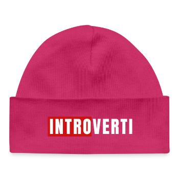Introvert - Baby Organic Beanie - hot pink - Front