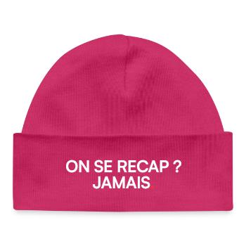 We never recap humor meeting - Baby Organic Beanie - hot pink - Front
