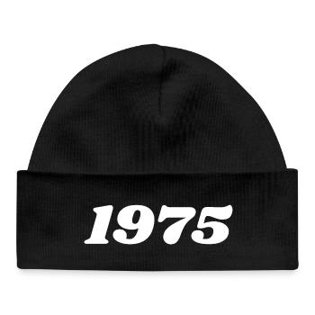1975 - Baby Organic Beanie - black - Front