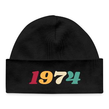 1974 Gift 1974 Anniversary 1974 Retro 1974 - Baby Organic Beanie - black - Front