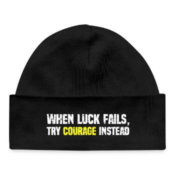 Courage Over Luck Typography - Baby Organic Beanie - black - Front