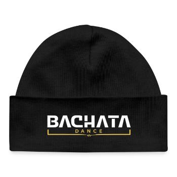 Bachata Dance logo white gold - Latin dance - Baby Organic Beanie - black - Front
