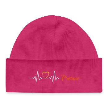 My heart beats for Prerow - Darss Baltic - Baby Organic Beanie - hot pink - Front