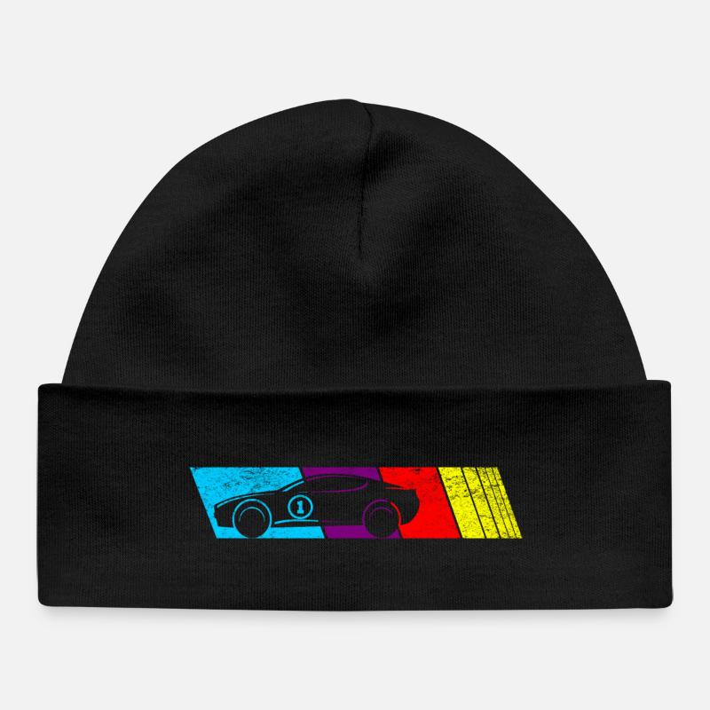 conception de voiture d’explosion de couleur abstraite - Bonnet bébé bio - noir