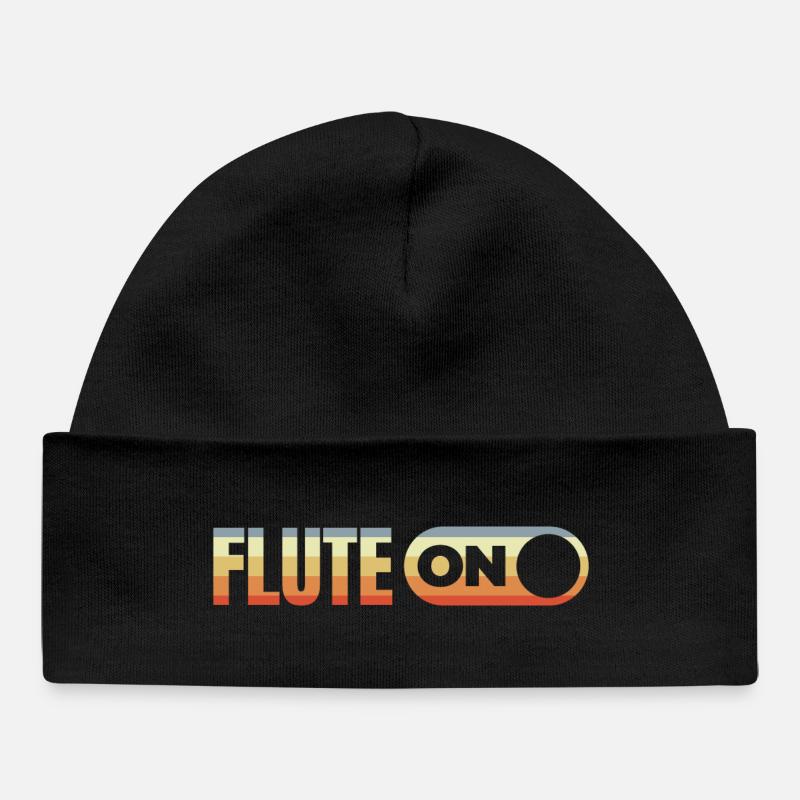 Flûte sur flûte - Bonnet bébé bio - noir