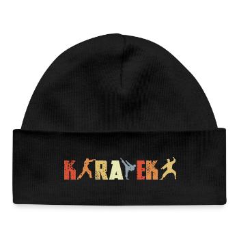 Karateka Vintage Look - Baby Organic Mütze - Schwarz - Vorne