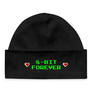 8-Bit Forever – Retro Gamer Tee - Baby Organic Beanie - black - Front