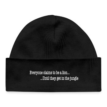 Motivational saying phyolosophical everyone claims - Baby Organic Beanie - black - Front