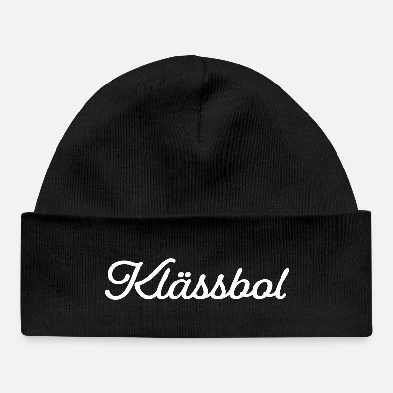 Klässbol blanc - Bonnet bébé bio - noir