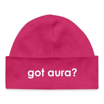 Have Aura Gen Z Kid Core Aura Points Aura Farming - Baby Organic Beanie - hot pink - Front