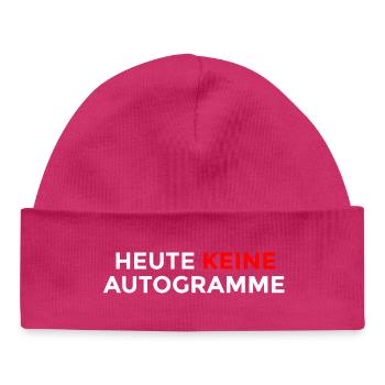 No autographs today – Ironic humor saying - Baby Organic Beanie - hot pink - Front