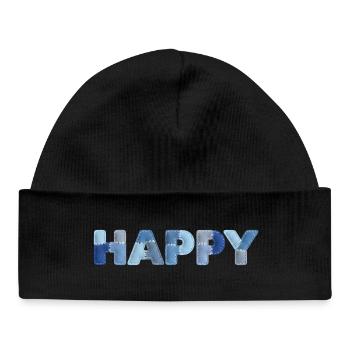 HAPPY Denim Patchwork New Trend - Baby Organic Beanie - black - Front