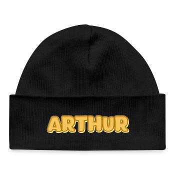 Cadeau pour Arthur - Bonnet bébé bio - noir - Devant