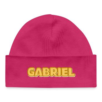 Gabriel comme prénom - Bonnet bébé bio - hot pink - Devant
