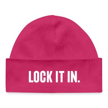 Basketball Game Day Lock It In - Baby Organic Beanie - hot pink - Front