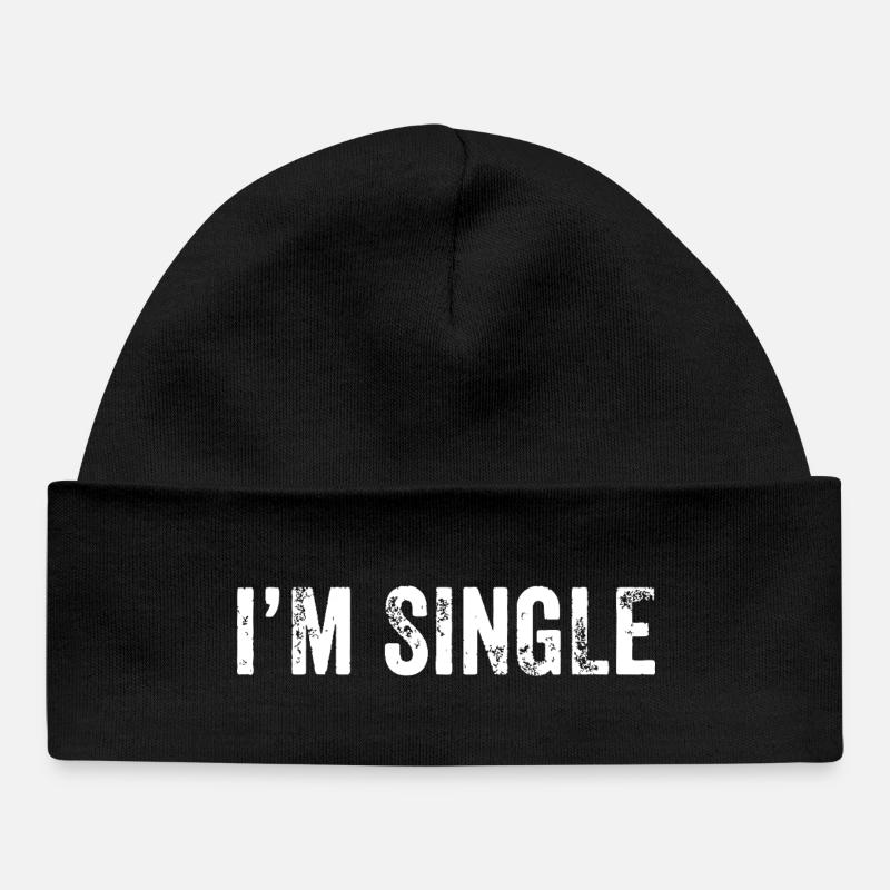 I'm Single - Baby Organic Beanie - black