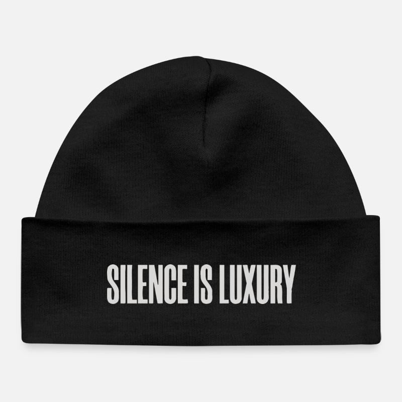 Minimalist Premium Typography Design - Baby Organic Beanie - black