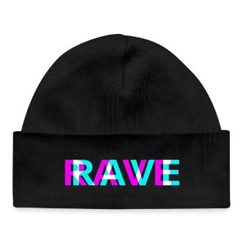 Rave Neon Techno Festival Design - Baby Organic Beanie - black - Front