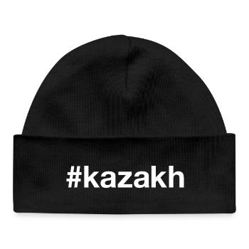 KAZAKH Kazakhstan Hashtag - Bonnet bébé bio - noir - Devant