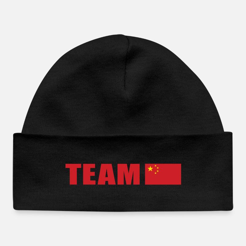 Équipe de soutien Chine - Bonnet bébé bio - noir