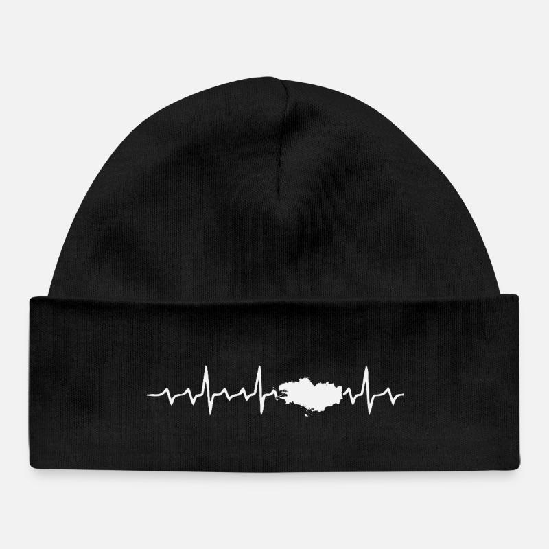 électrocardiogramme ECG breton - Bonnet bébé bio - noir