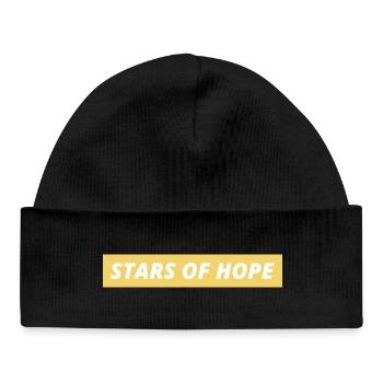 Stars of Hope Typo - Baby Organic Beanie - black - Front