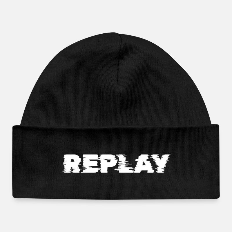 T-shirt de typographie Replay Glitch - Bonnet bébé bio - noir