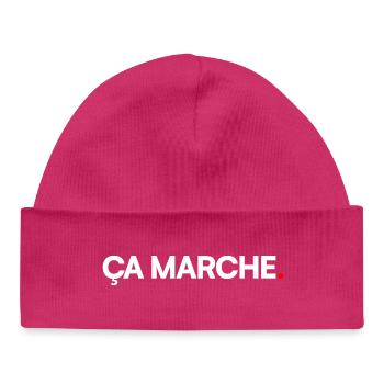 ÇA MARCHE | Expression minimal humour - Bonnet bébé bio - hot pink - Devant