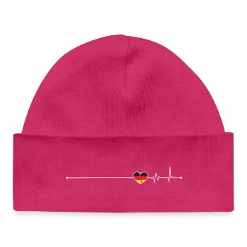 Heartbeat drapeau allemand - Bonnet bébé bio - hot pink - Devant