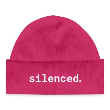 Conception typographique silencieuse - Bonnet bébé bio - hot pink - Devant