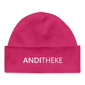 AndiTheke – Pun Name Andy Andreas Andre Andi - Baby Organic Beanie - hot pink - Front