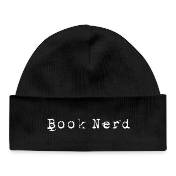Book Nerd  - Baby Organic Mütze - Schwarz - Vorne