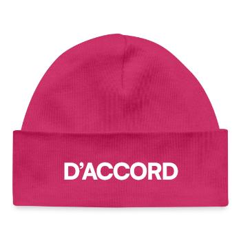 AGREE | Minimalist humour reaction DESCRIPTIO - Baby Organic Beanie - hot pink - Front