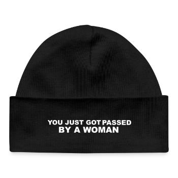 Cult Phrase Sticker - Baby Organic Beanie - black - Front