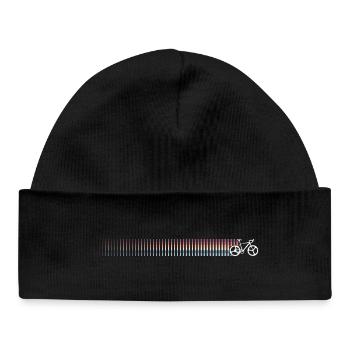 Silhouette de vélo dégradé arc-en-ciel - Bonnet bébé bio - noir - Devant