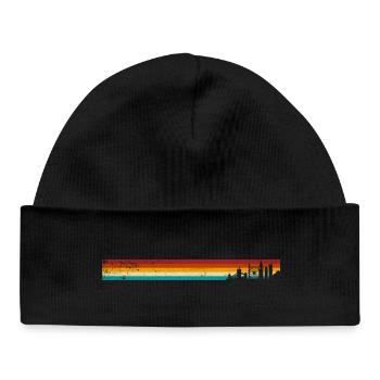 Sunset Stripes Skyline - Bonnet bébé bio - noir - Devant