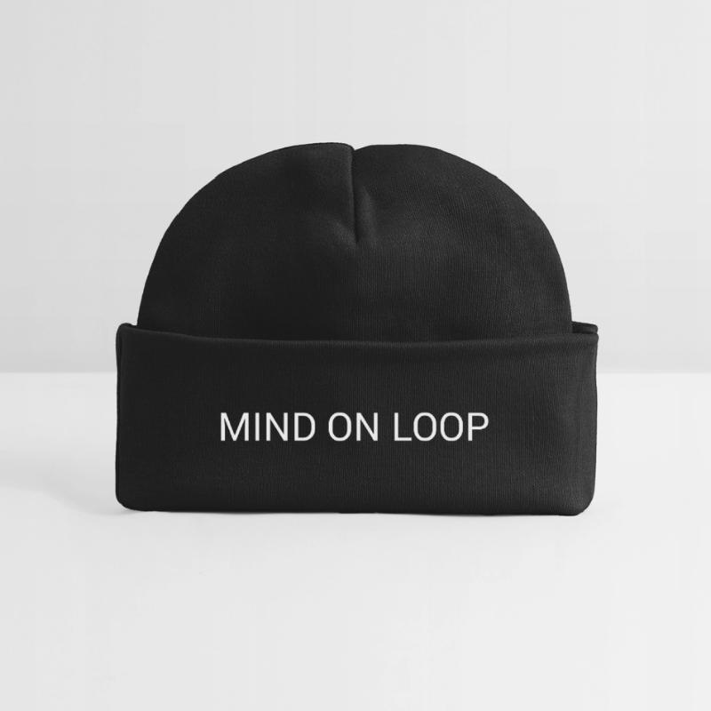 Mind on Loop – Minimal Overthinking Text Design Bonnet bébé bio