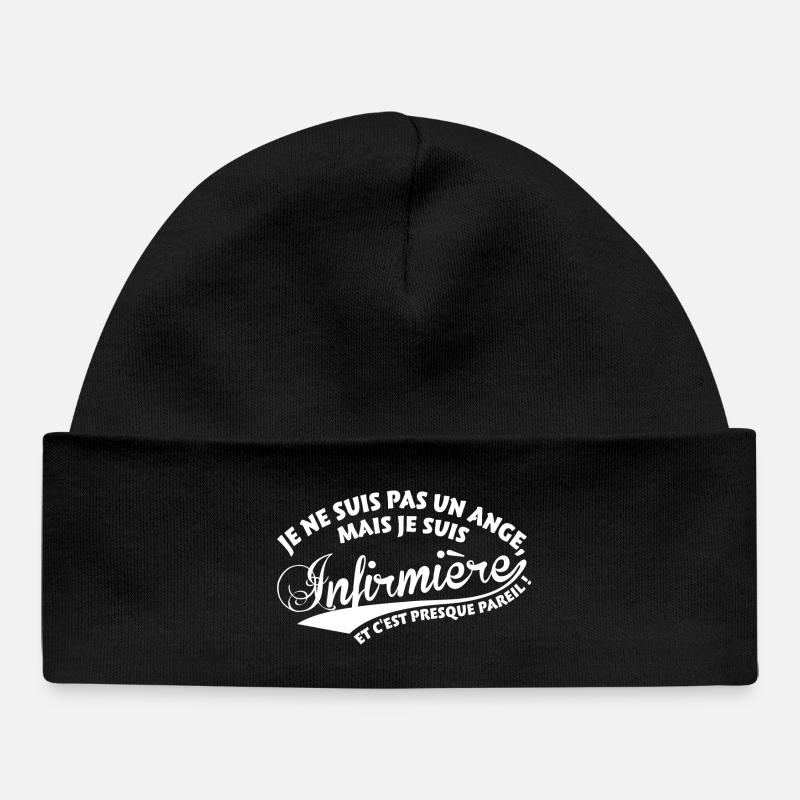 Ange Infirmière - Bonnet bébé bio - noir