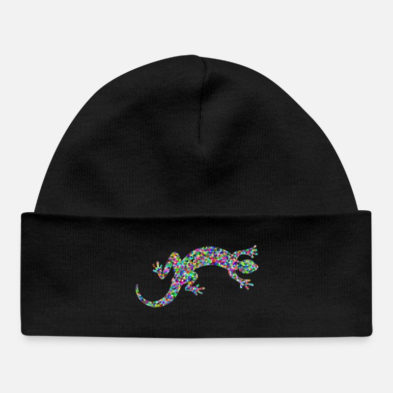 Gecko, salamandre, concours de modèles - Bonnet bébé bio - noir