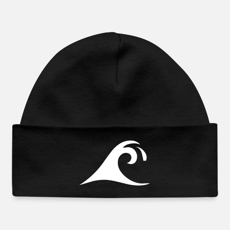 Wave waves - Baby Organic Beanie - black