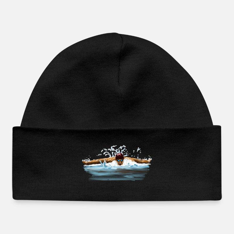 swimmer - Baby Organic Beanie - black
