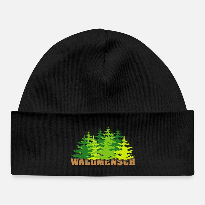 waldmensch wälder baum bäume geschenkidee - Baby Organic Mütze - Schwarz