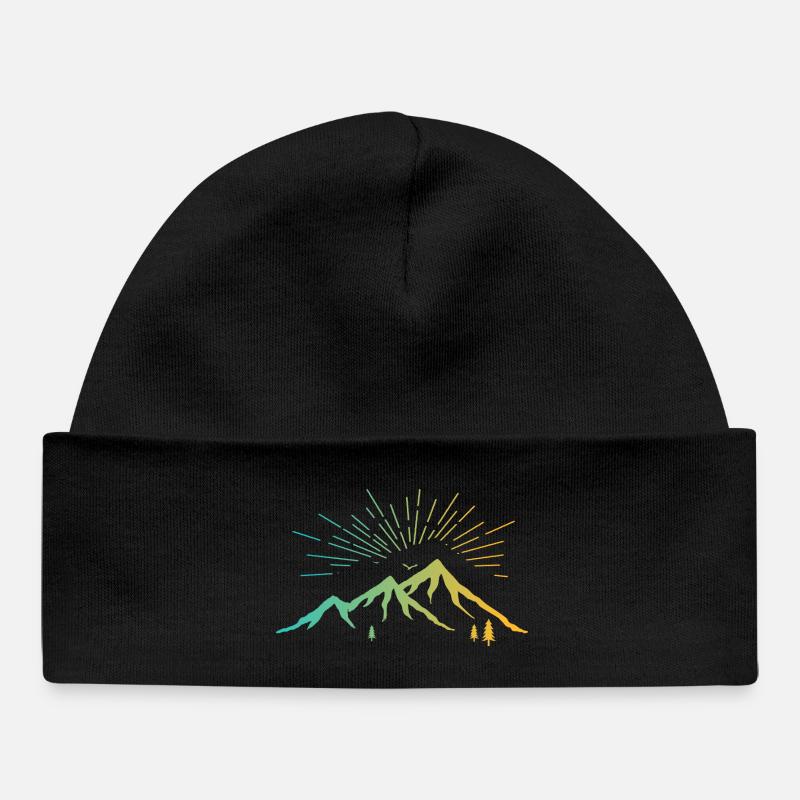 Montagnes rayonnantes - Bonnet bébé bio - noir