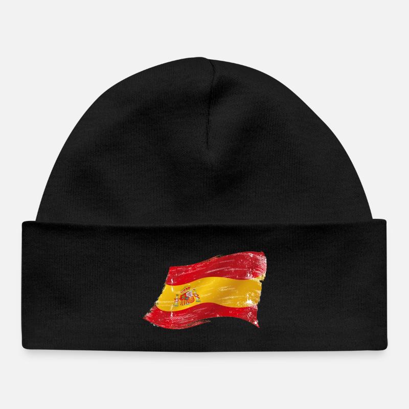 Bandera España ✅ Drapeau ✔ espagnol - Bonnet bébé bio - noir