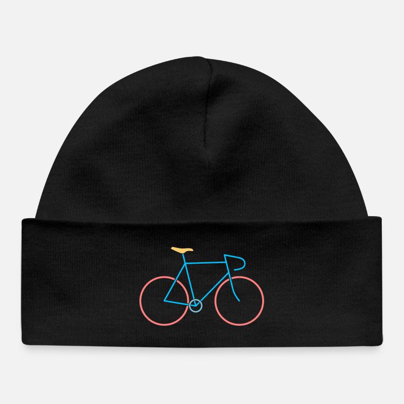 Vélo de course rouge bleu - Bonnet bébé bio - noir