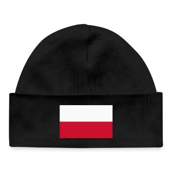 Drapeau de la Pologne - Bonnet bébé bio - noir - Devant