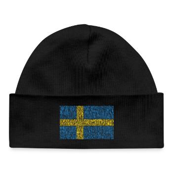 Drapeau de la Suède - Bonnet bébé bio - noir - Devant