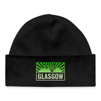 Glasgow Skyline Grunge Green - Baby Organic Beanie - black - Front