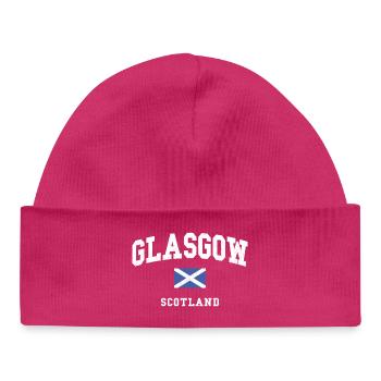 Glasgow Scotland Flag Graphic - Baby Organic Beanie - hot pink - Front